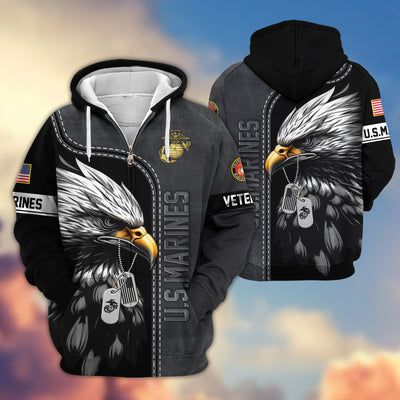 Premium US Veterans Zip Hoodie, Gifts For US Veterans, Gifts For Veterans Day