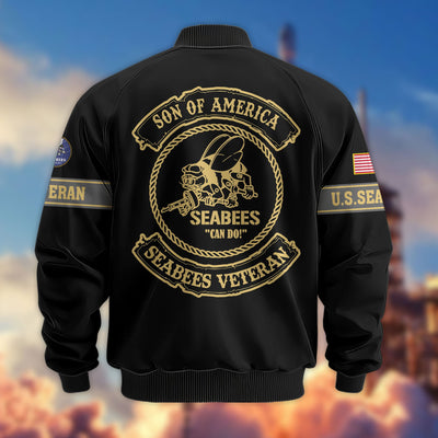 Premium Son Of America US Veterans Bomber Jacket, Gifts For US Veterans, Gifts For Veterans Day
