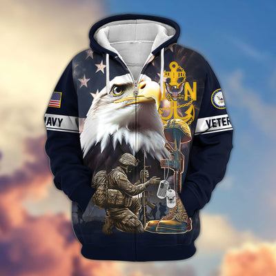 Premium Honoring All Who Served US Veterans Zip Hoodie, Gifts For US Veterans, Gifts For Veterans Day
