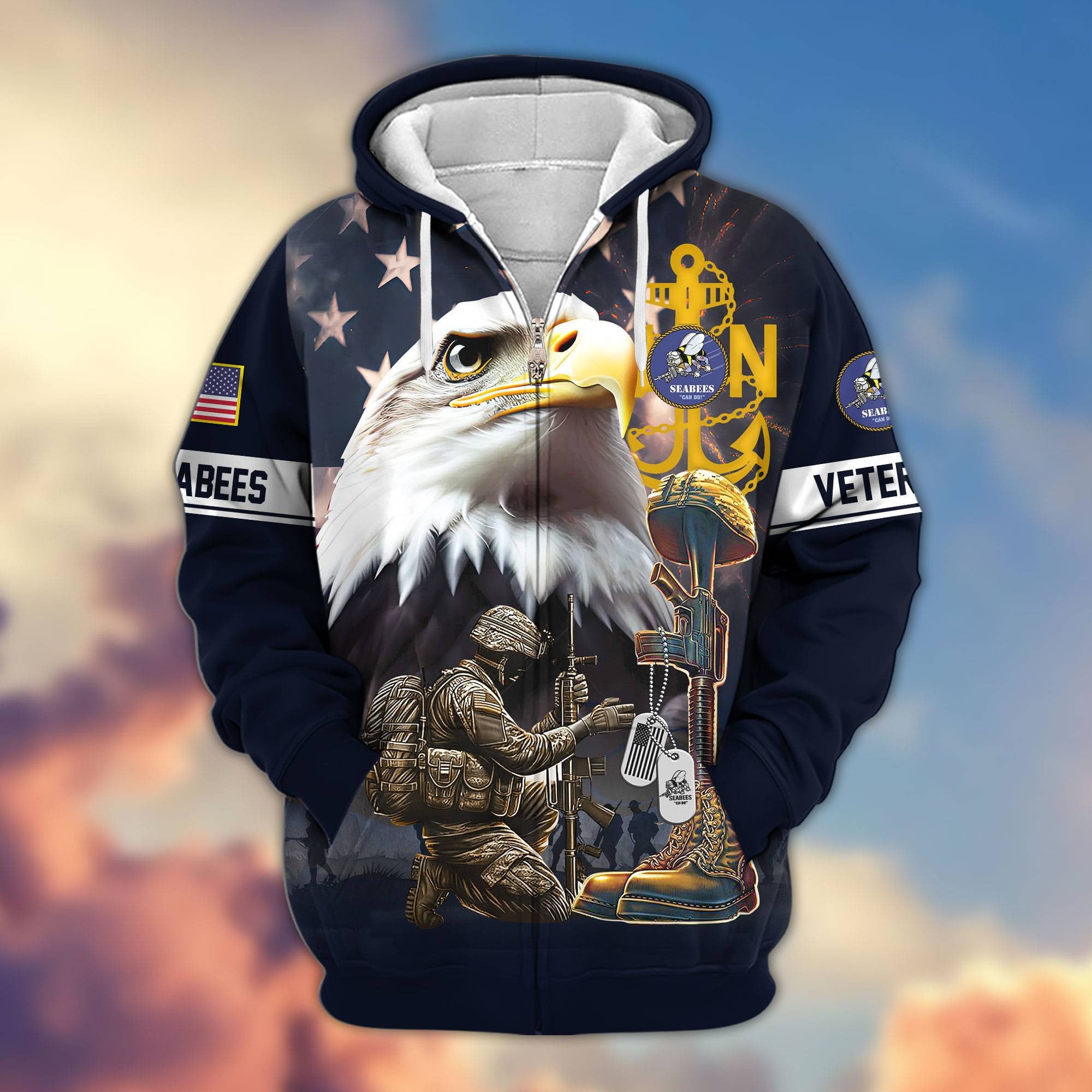 Premium Honoring All Who Served US Veterans Zip Hoodie, Gifts For US Veterans, Gifts For Veterans Day