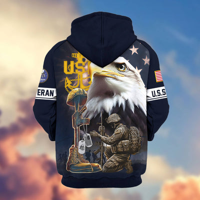 Premium Honoring All Who Served US Veterans Zip Hoodie, Gifts For US Veterans, Gifts For Veterans Day