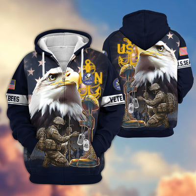 Premium Honoring All Who Served US Veterans Zip Hoodie, Gifts For US Veterans, Gifts For Veterans Day
