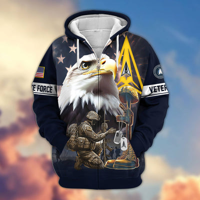 Premium Honoring All Who Served US Veterans Zip Hoodie, Gifts For US Veterans, Gifts For Veterans Day