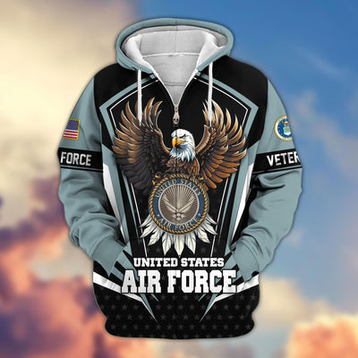Premium US Veterans Zip Hoodie, Gifts For US Veterans, Gifts For Veterans Day