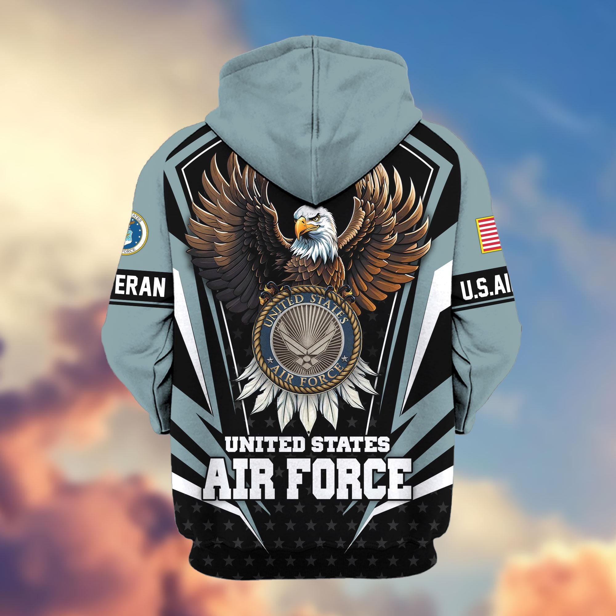 Premium US Veterans Zip Hoodie, Gifts For US Veterans, Gifts For Veterans Day
