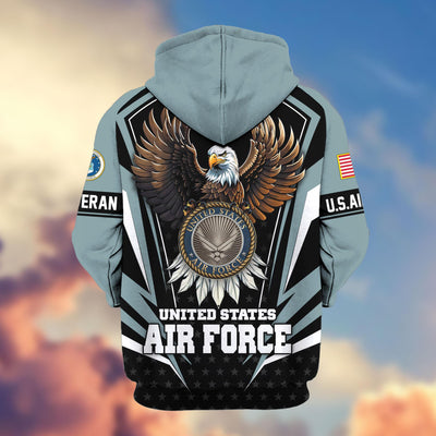 Premium US Veterans Zip Hoodie, Gifts For US Veterans, Gifts For Veterans Day