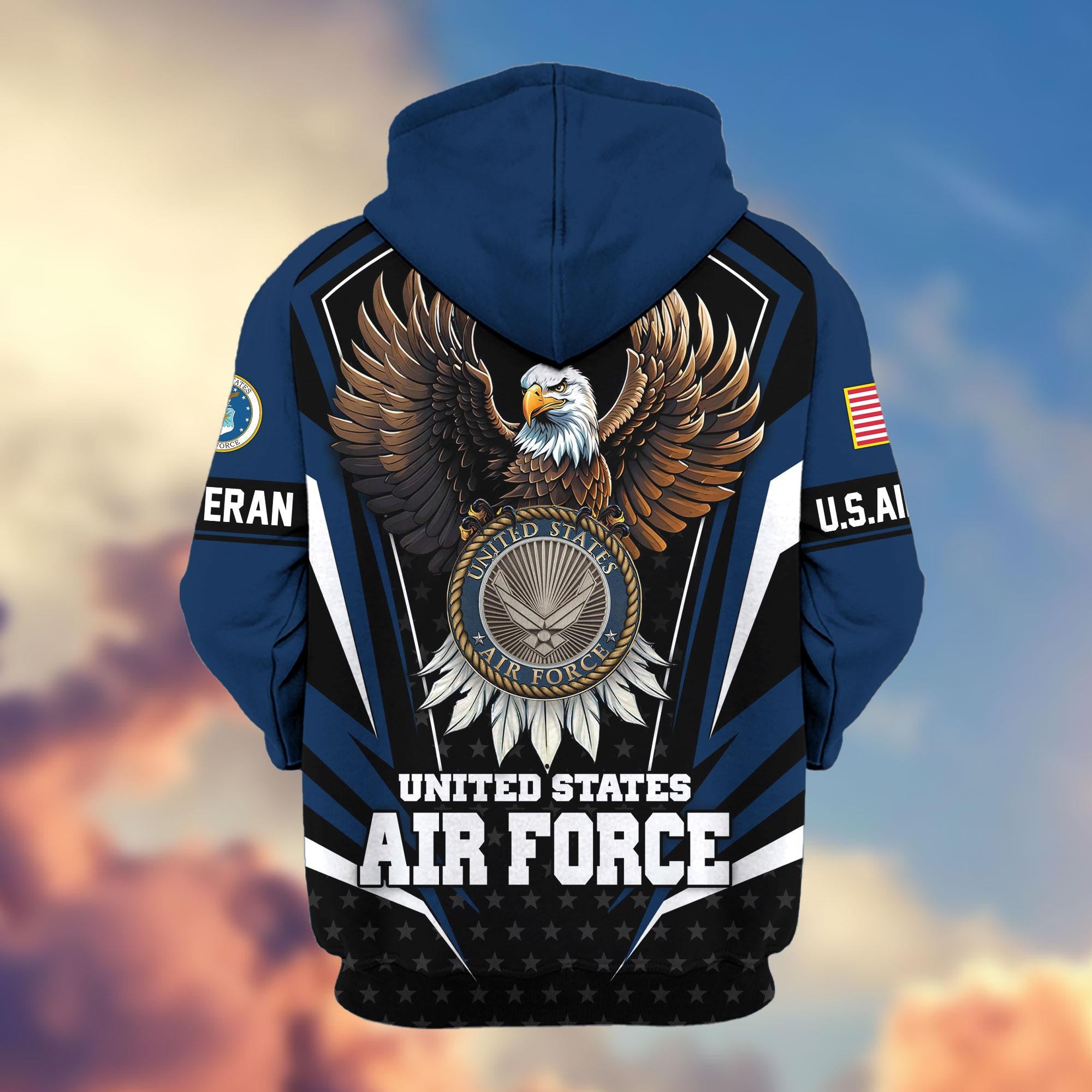 Premium US Veterans Zip Hoodie, Gifts For US Veterans, Gifts For Veterans Day