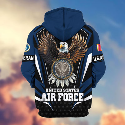 Premium US Veterans Zip Hoodie, Gifts For US Veterans, Gifts For Veterans Day