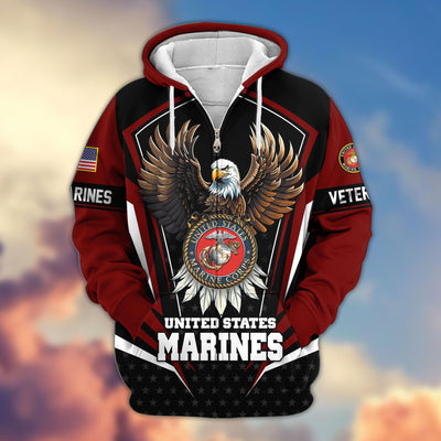 Premium US Veterans Zip Hoodie, Gifts For US Veterans, Gifts For Veterans Day