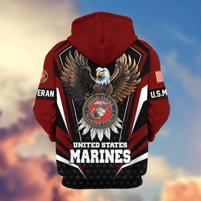 Premium US Veterans Zip Hoodie, Gifts For US Veterans, Gifts For Veterans Day
