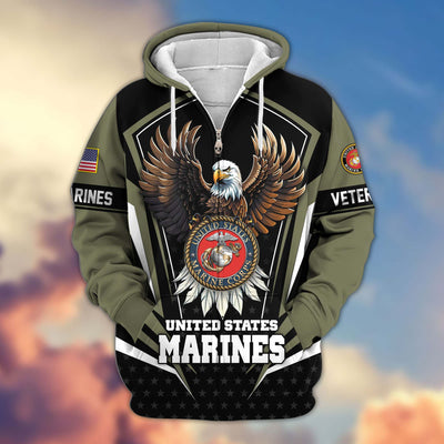 Premium US Veterans Zip Hoodie, Gifts For US Veterans, Gifts For Veterans Day
