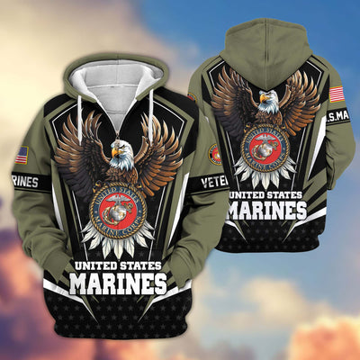 Premium US Veterans Zip Hoodie, Gifts For US Veterans, Gifts For Veterans Day