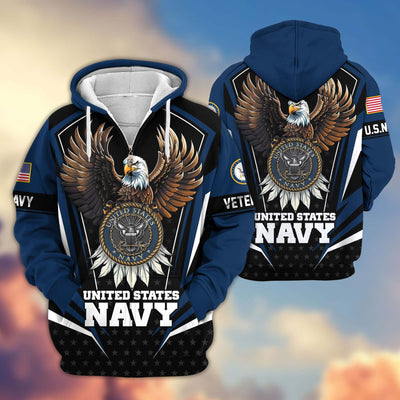 Premium US Veterans Zip Hoodie, Gifts For US Veterans, Gifts For Veterans Day