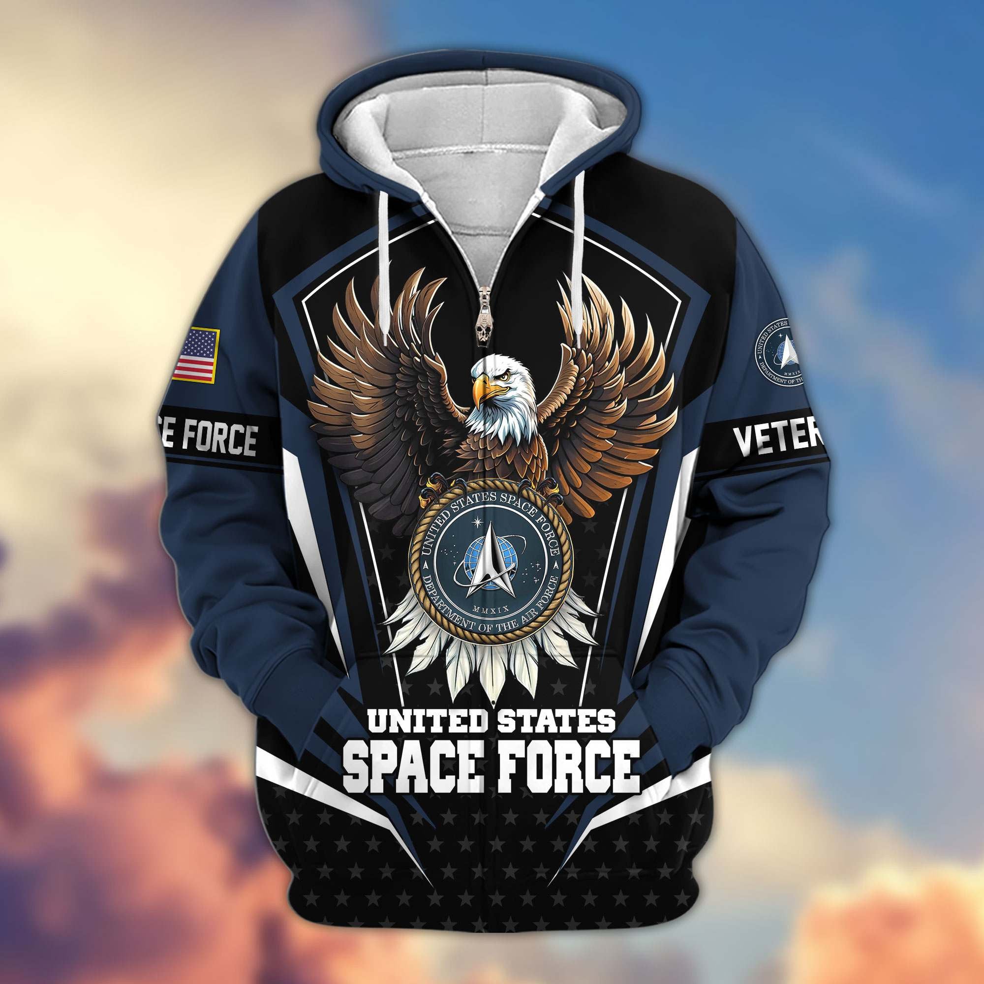 Premium US Veterans Zip Hoodie, Gifts For US Veterans, Gifts For Veterans Day