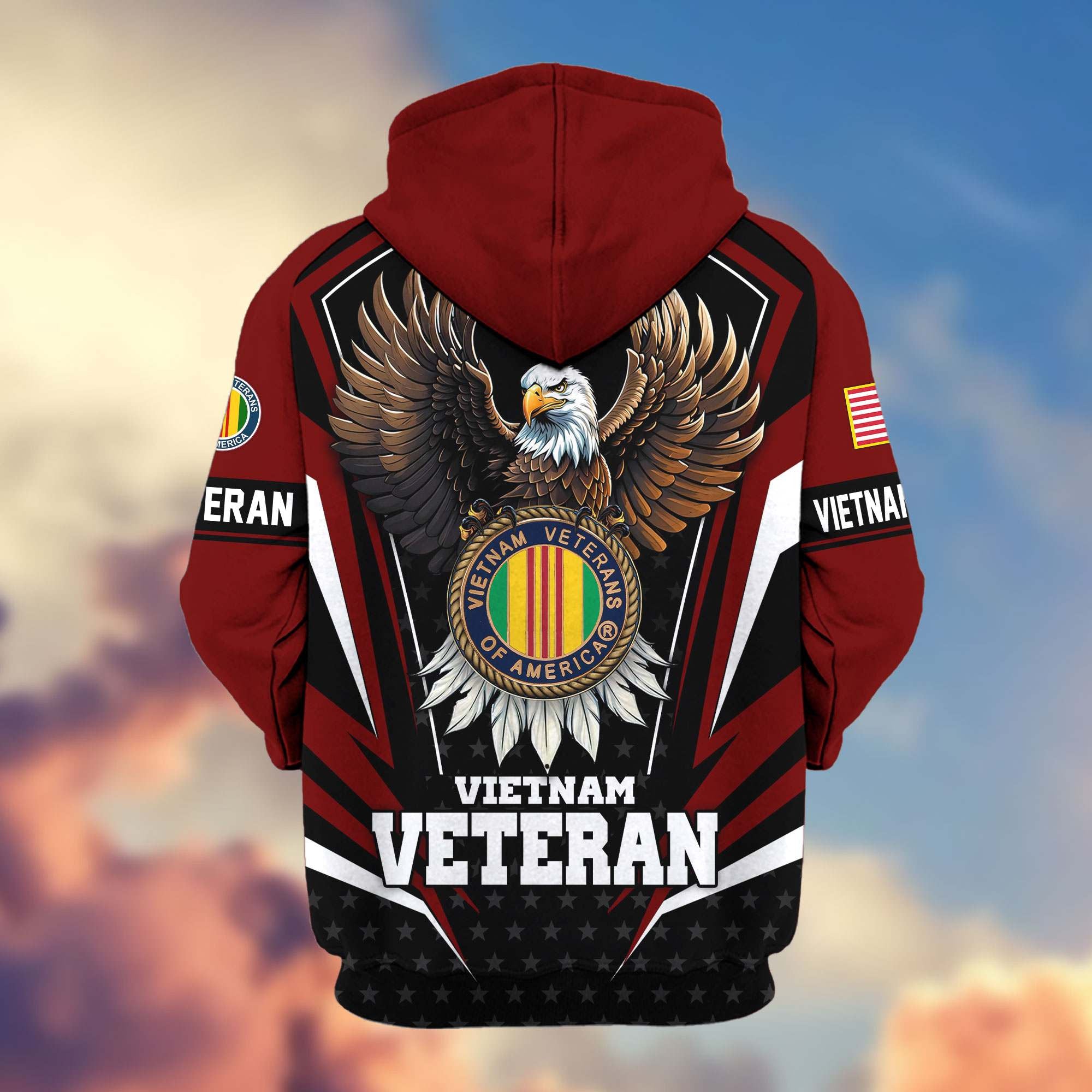 Premium US Veterans Zip Hoodie, Gifts For US Veterans, Gifts For Veterans Day