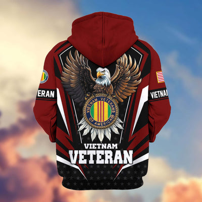 Premium US Veterans Zip Hoodie, Gifts For US Veterans, Gifts For Veterans Day