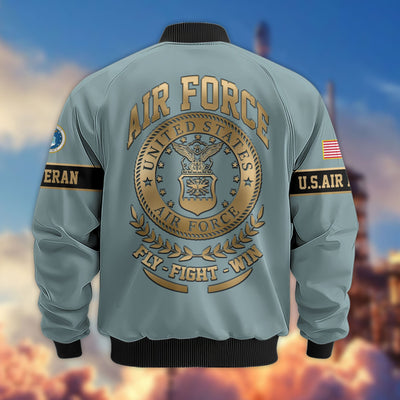 Premium Proudly Served US Veterans Bomber Jacket, Gifts For US Veterans, Gifts For Veterans Day