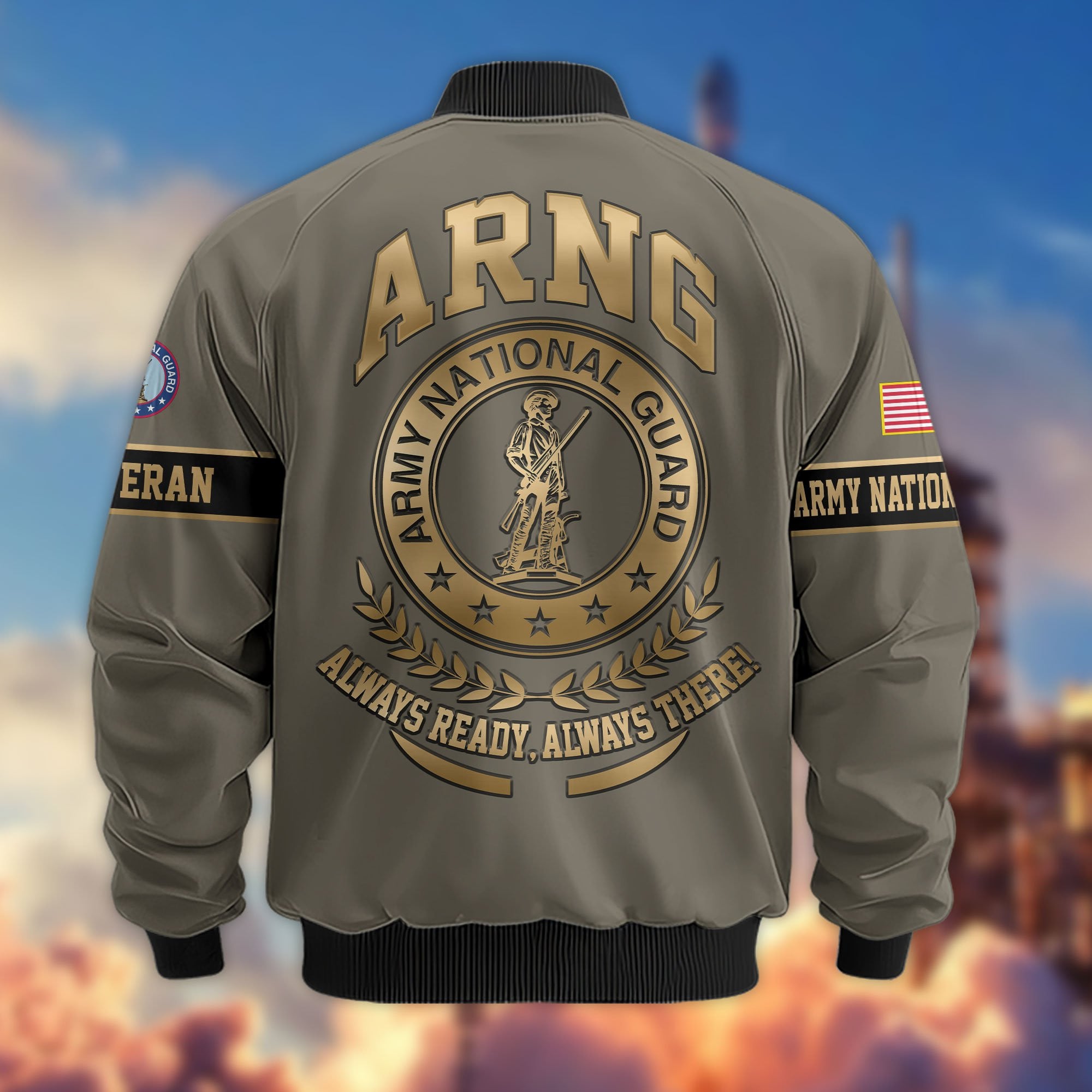 Premium Proudly Served US Veterans Bomber Jacket, Gifts For US Veterans, Gifts For Veterans Day