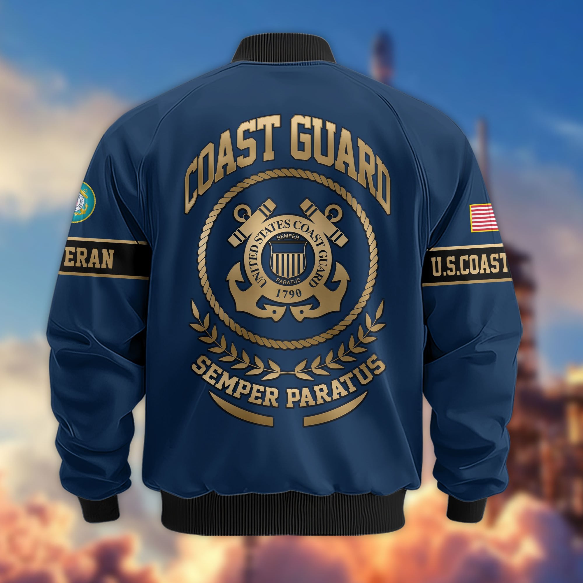 Premium Proudly Served US Veterans Bomber Jacket, Gifts For US Veterans, Gifts For Veterans Day