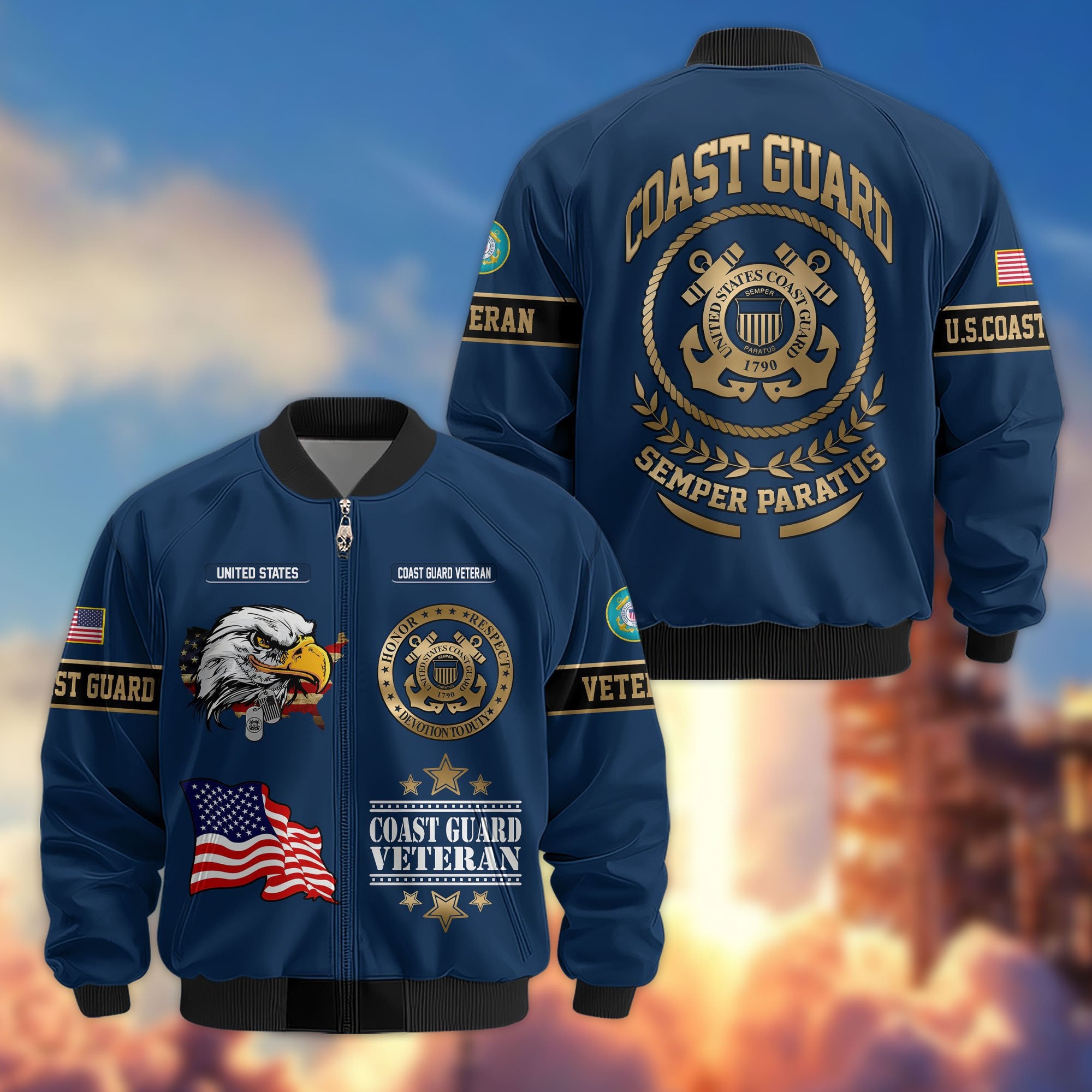 Premium Proudly Served US Veterans Bomber Jacket, Gifts For US Veterans, Gifts For Veterans Day