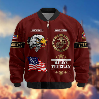 Premium Proudly Served US Veterans Bomber Jacket, Gifts For US Veterans, Gifts For Veterans Day