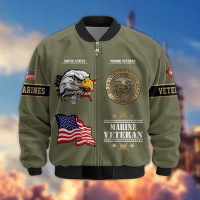 Premium Proudly Served US Veterans Bomber Jacket, Gifts For US Veterans, Gifts For Veterans Day