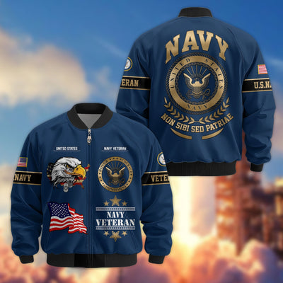 Premium Proudly Served US Veterans Bomber Jacket, Gifts For US Veterans, Gifts For Veterans Day