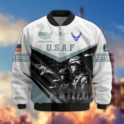 Premium US Veterans Bomber Jacket, Gifts For US Veterans, Gifts For Veterans Day