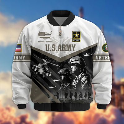 Premium US Veterans Bomber Jacket, Gifts For US Veterans, Gifts For Veterans Day