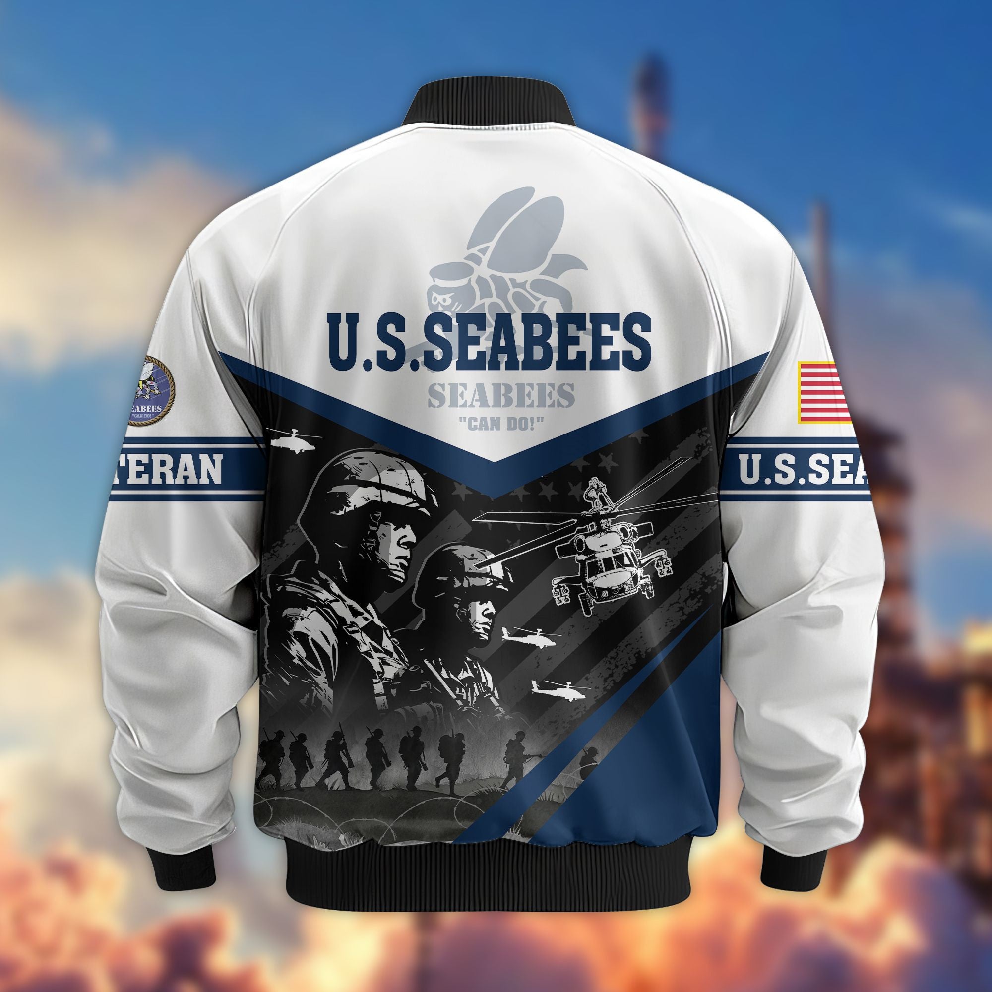 Premium US Veterans Bomber Jacket, Gifts For US Veterans, Gifts For Veterans Day