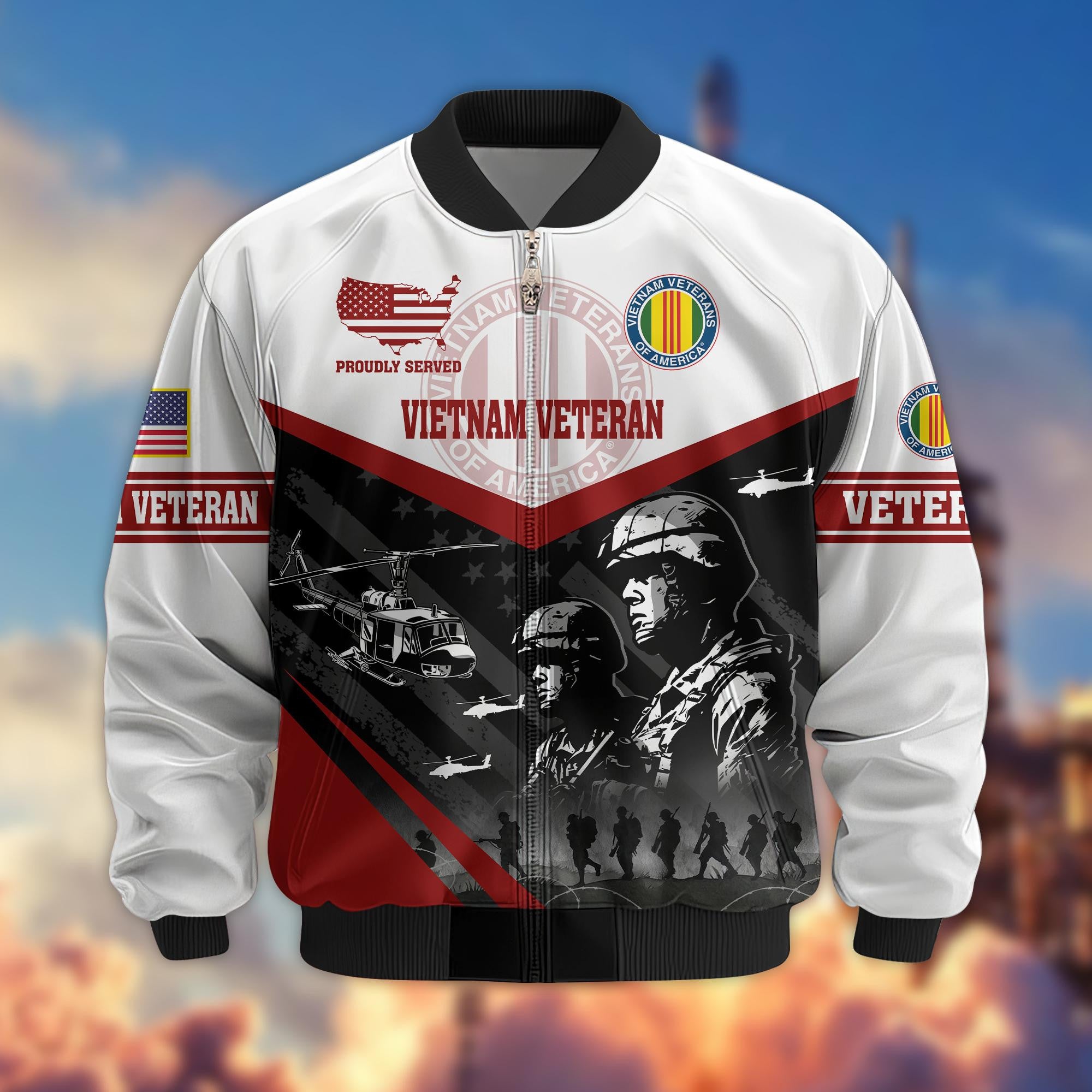 Premium US Veterans Bomber Jacket, Gifts For US Veterans, Gifts For Veterans Day