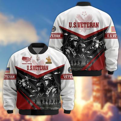 Premium US Veterans Bomber Jacket, Gifts For US Veterans, Gifts For Veterans Day