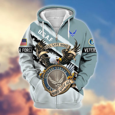 Premium All Gave Some Some Gave All US Veterans Zip Hoodie, Gifts For US Veterans, Gifts For Veterans Day