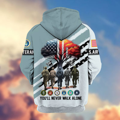 Premium All Gave Some Some Gave All US Veterans Zip Hoodie, Gifts For US Veterans, Gifts For Veterans Day
