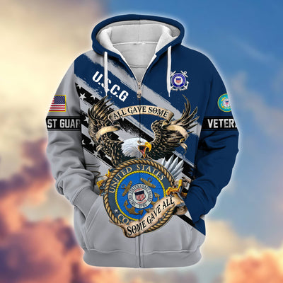 Premium All Gave Some Some Gave All US Veterans Zip Hoodie, Gifts For US Veterans, Gifts For Veterans Day