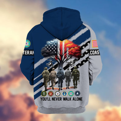 Premium All Gave Some Some Gave All US Veterans Zip Hoodie, Gifts For US Veterans, Gifts For Veterans Day