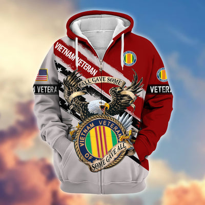Premium All Gave Some Some Gave All US Veterans Zip Hoodie, Gifts For US Veterans, Gifts For Veterans Day