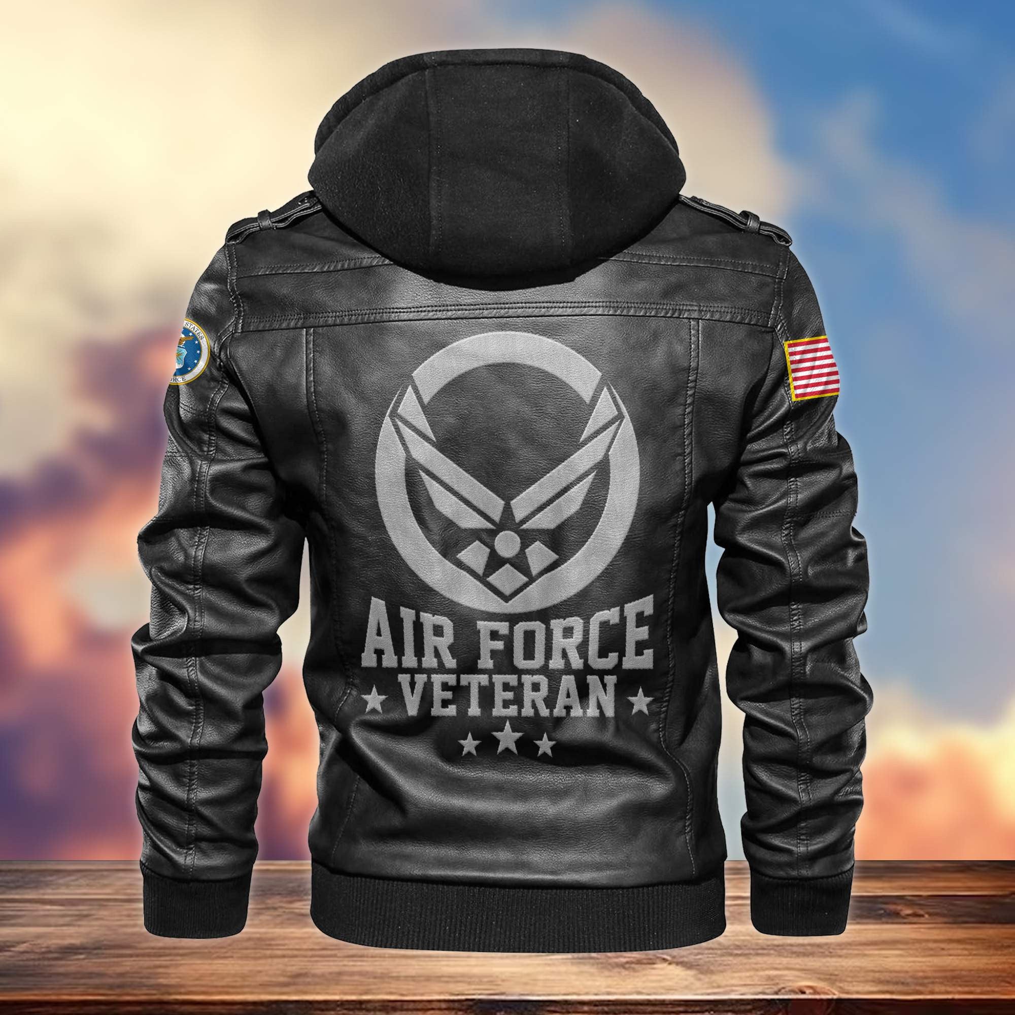 Premium US Veterans Leather Jacket, Gifts For US Veterans