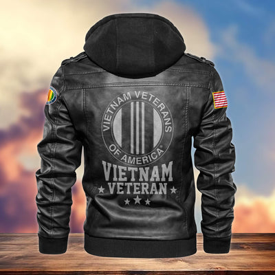 Premium US Veterans Leather Jacket, Gifts For US Veterans