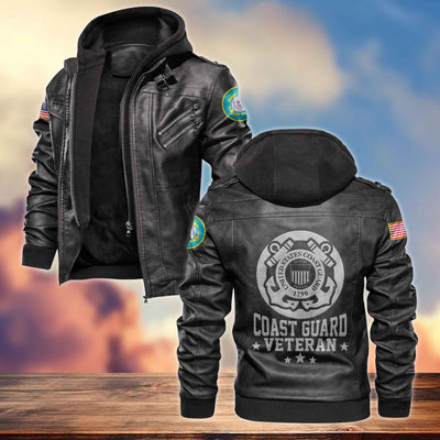 Premium US Veterans Leather Jacket, Gifts For US Veterans