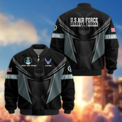 Premium US Veterans Bomber Jacket, Gifts For US Veterans, Gifts For Veterans Day