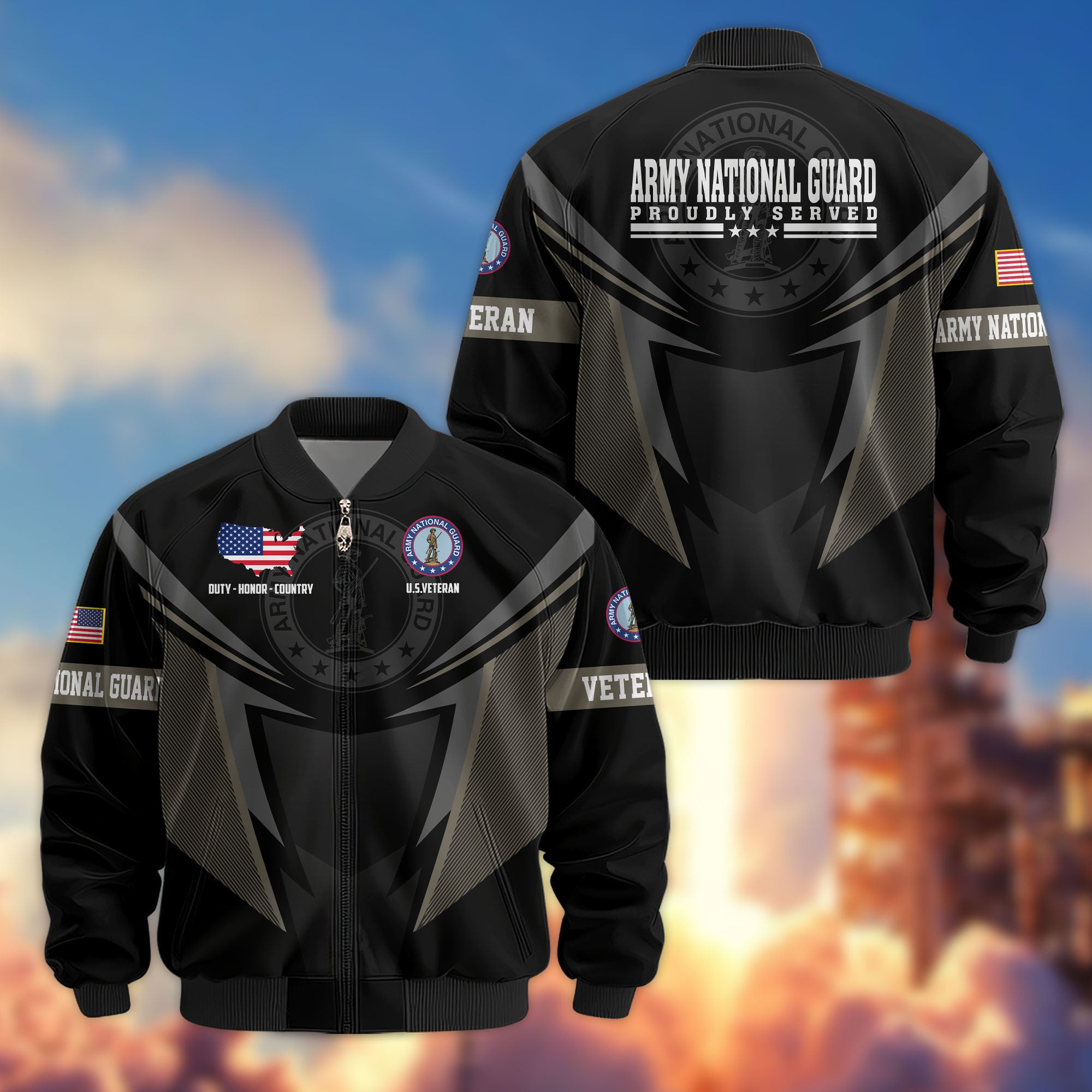 Premium US Veterans Bomber Jacket, Gifts For US Veterans, Gifts For Veterans Day