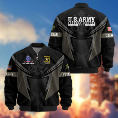 Premium US Veterans Bomber Jacket, Gifts For US Veterans, Gifts For Veterans Day