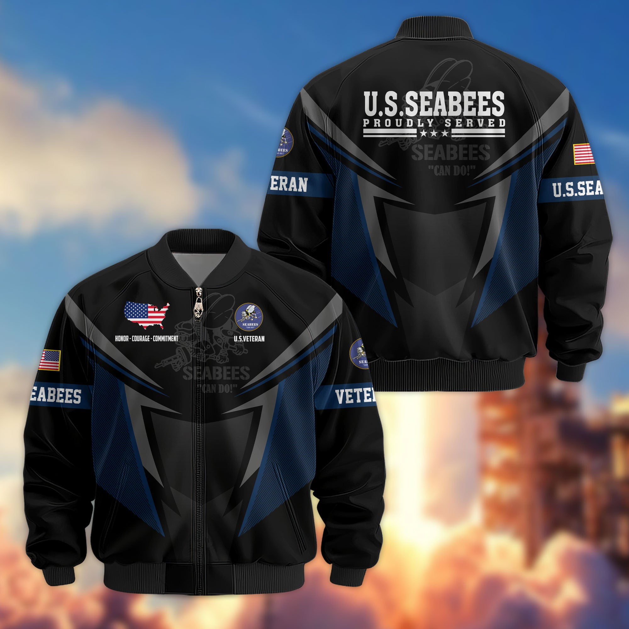 Premium US Veterans Bomber Jacket, Gifts For US Veterans, Gifts For Veterans Day