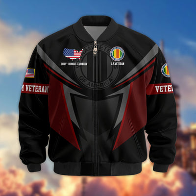 Premium US Veterans Bomber Jacket, Gifts For US Veterans, Gifts For Veterans Day