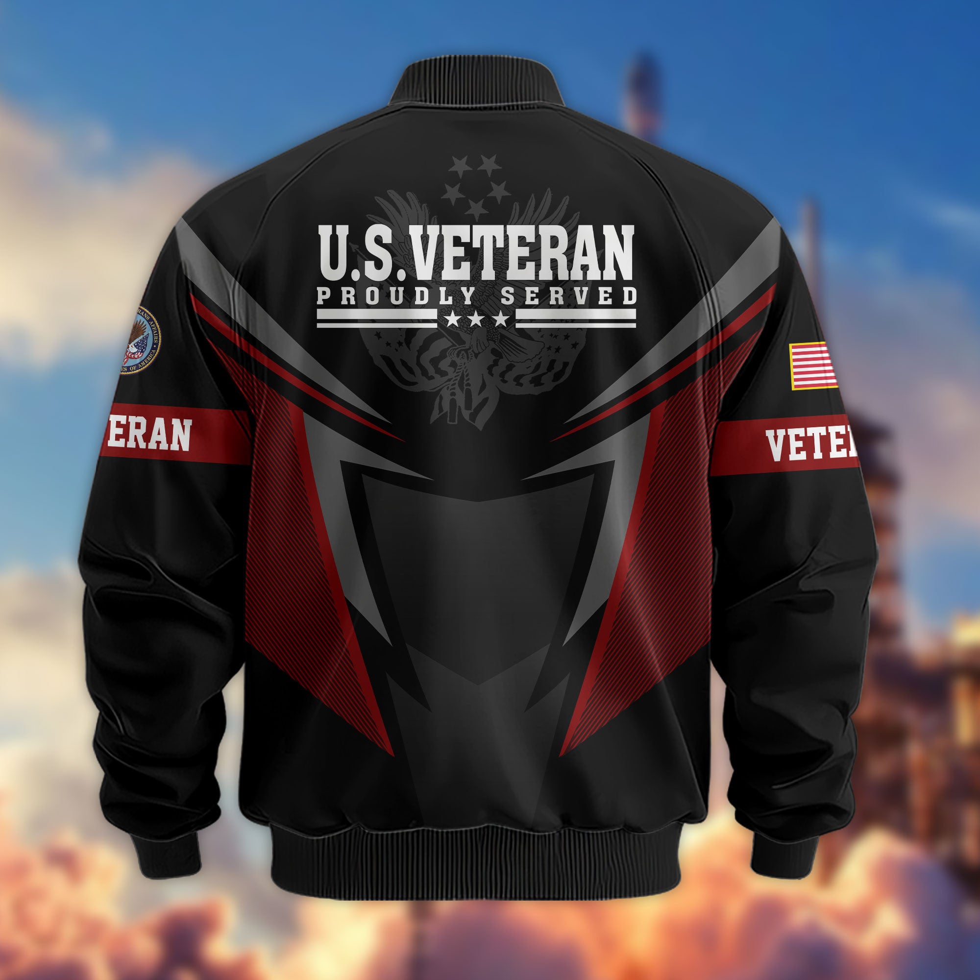 Premium US Veterans Bomber Jacket, Gifts For US Veterans, Gifts For Veterans Day