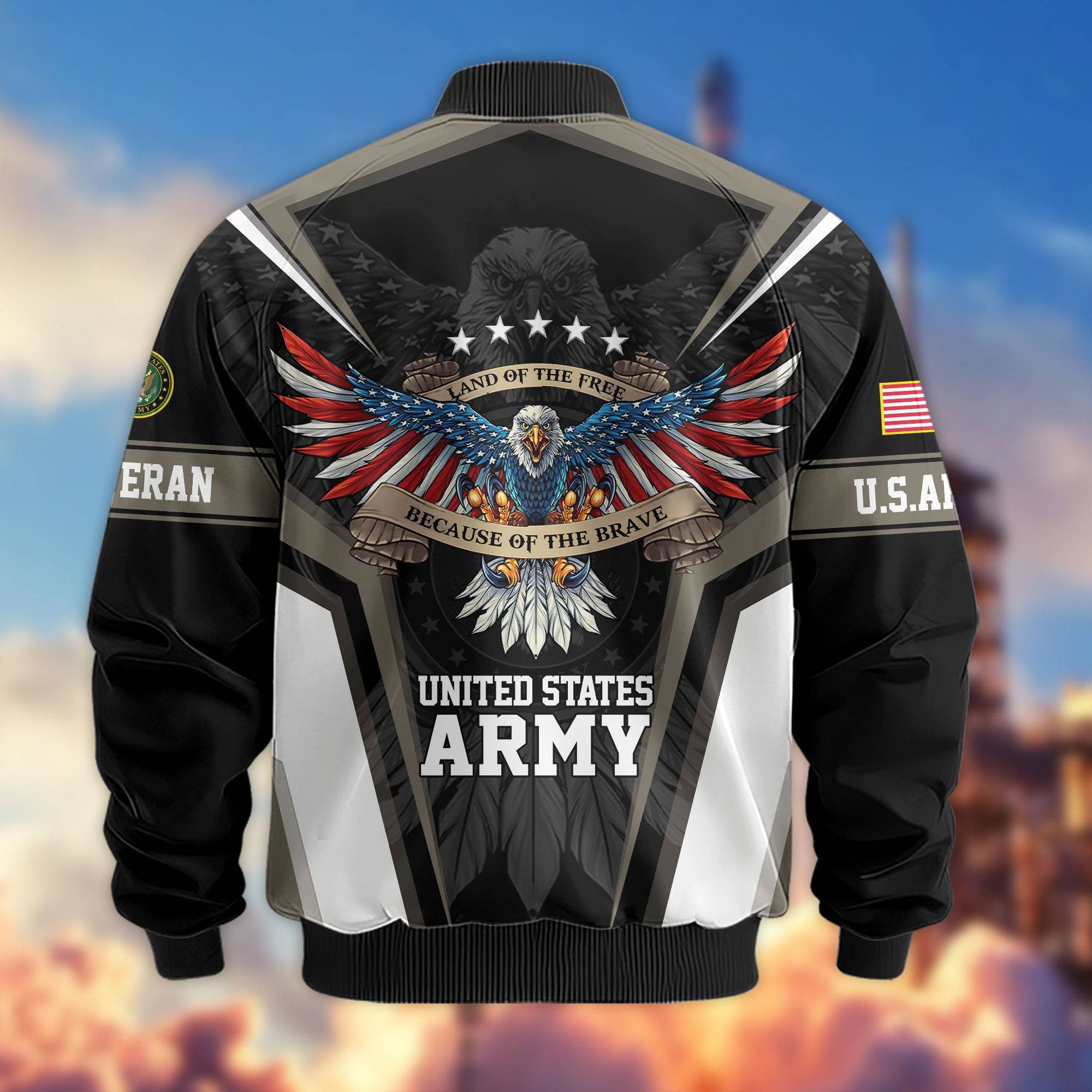 Premium US Veterans Bomber Jacket, Gifts For US Veterans, Gifts For Veterans Day