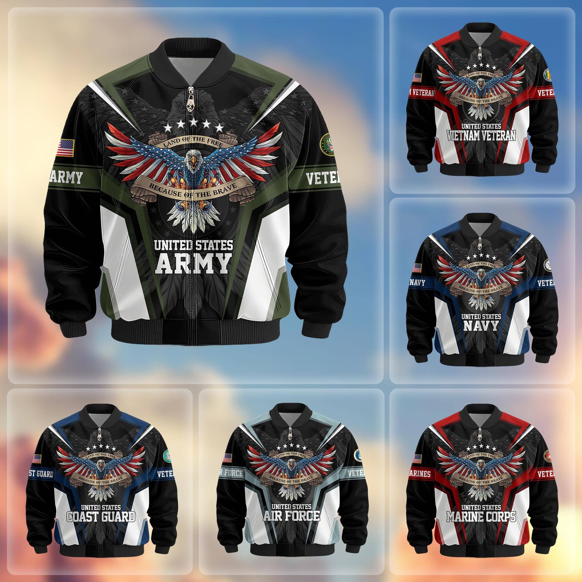 Premium US Veterans Bomber Jacket, Gifts For US Veterans, Gifts For Veterans Day