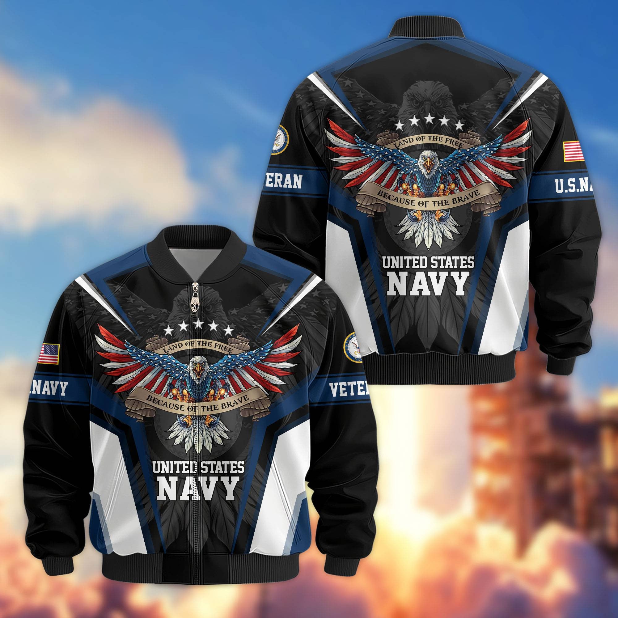 Premium US Veterans Bomber Jacket, Gifts For US Veterans, Gifts For Veterans Day