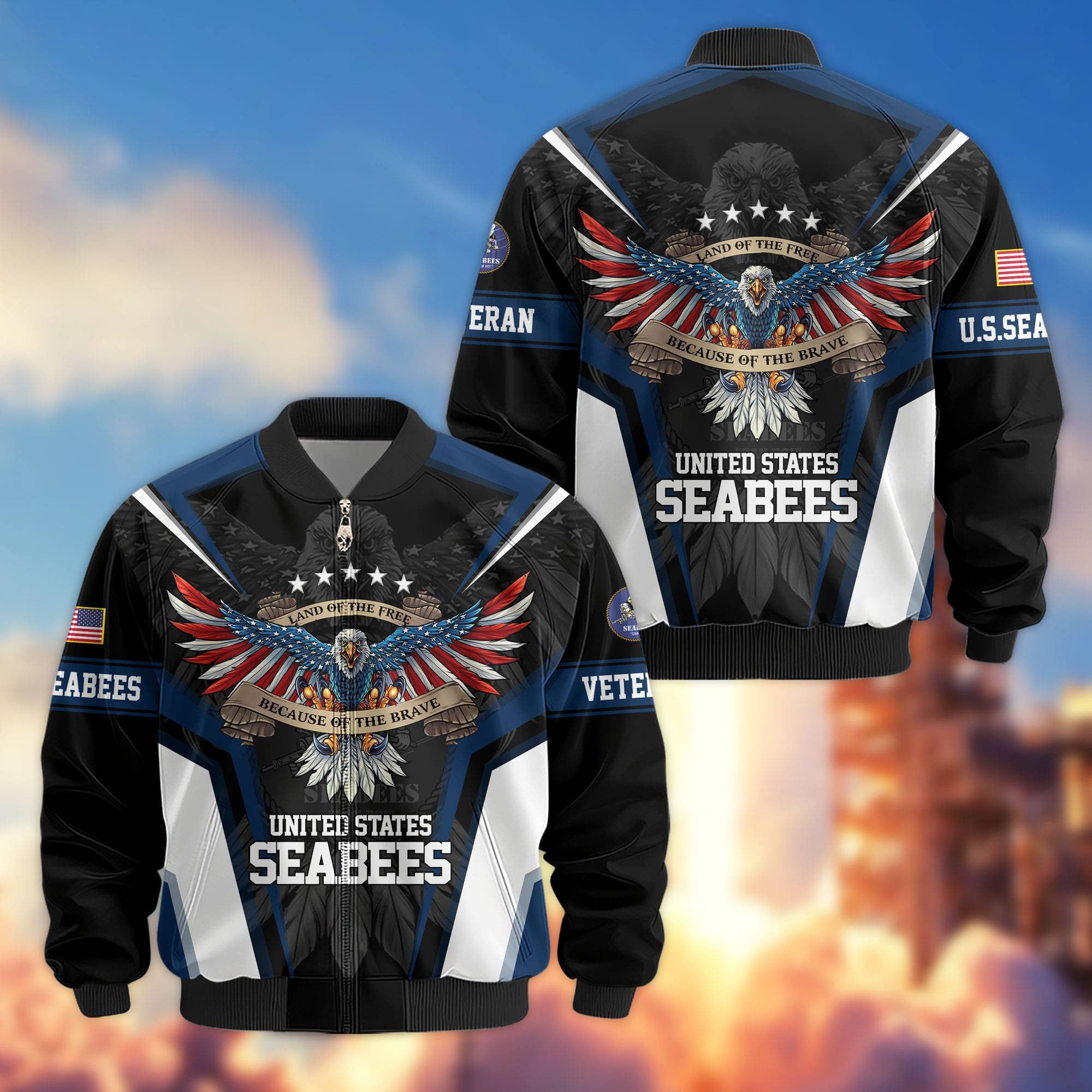 Premium US Veterans Bomber Jacket, Gifts For US Veterans, Gifts For Veterans Day